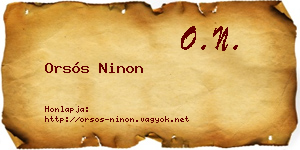 Orsós Ninon névjegykártya